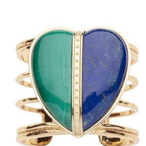 LOVE Split Carry Your Heart Cuff in Lapis and Malachite